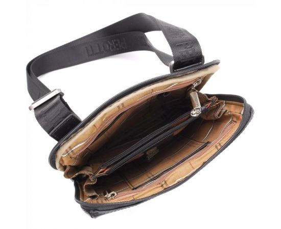 Купить Мужская сумка через плечо из гладкой натуральной кожи Tony Perotti 20855_1 (9137-20 nero) Черный, фото , изображение 9, характеристики, отзывы