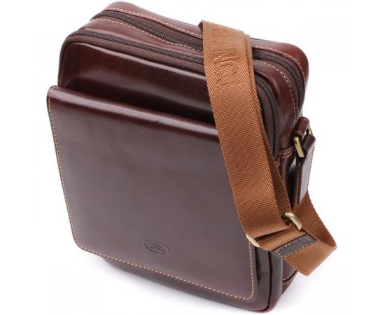 Купить Мужская сумка с карманами из гладкой натуральной кожи Tony Perotti 20856_1 (9148-17 moro) Коричневый, фото , характеристики, отзывы