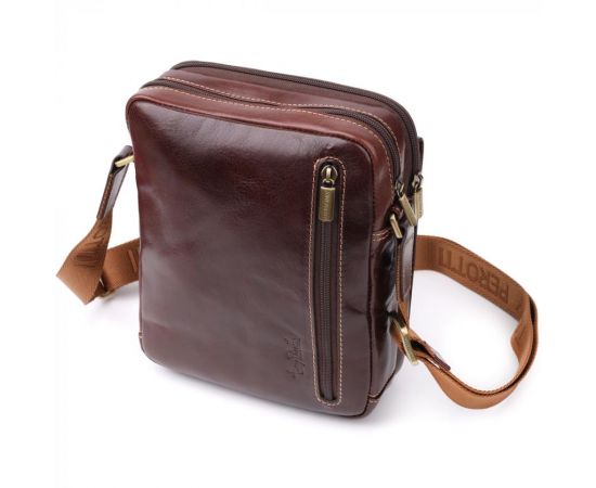 Купить Мужская сумка с карманами из гладкой натуральной кожи Tony Perotti 20856_1 (9148-17 moro) Коричневый, фото , изображение 2, характеристики, отзывы
