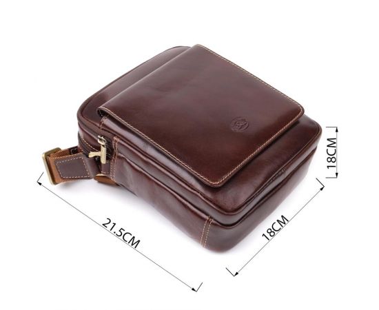 Купить Мужская сумка с карманами из гладкой натуральной кожи Tony Perotti 20856_1 (9148-17 moro) Коричневый, фото , изображение 3, характеристики, отзывы