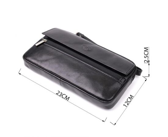 Придбати Вместительный мужской клатч из гладкой натуральной кожи Tony Perotti 20858_1 (9405 nero) Черный, image , зображення 3, характеристики, відгуки