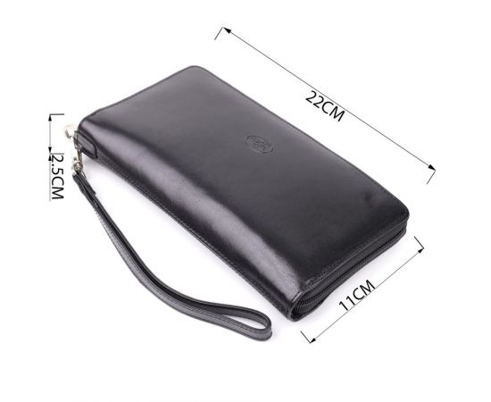 Купить Мужской клатч на одно отделение из гладкой натуральной кожи Tony Perotti 20860_1 (9770 nero) Черный, фото , изображение 3, характеристики, отзывы