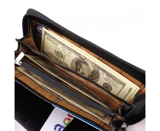 Купить Мужской клатч на одно отделение из гладкой натуральной кожи Tony Perotti 20860_1 (9770 nero) Черный, фото , изображение 8, характеристики, отзывы