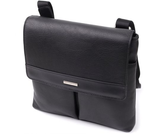 Купить Мужская сумка через плечо из зернистой натуральной кожи Tony Perotti 20865_1 (9270G-25 nero) Черный, фото , характеристики, отзывы