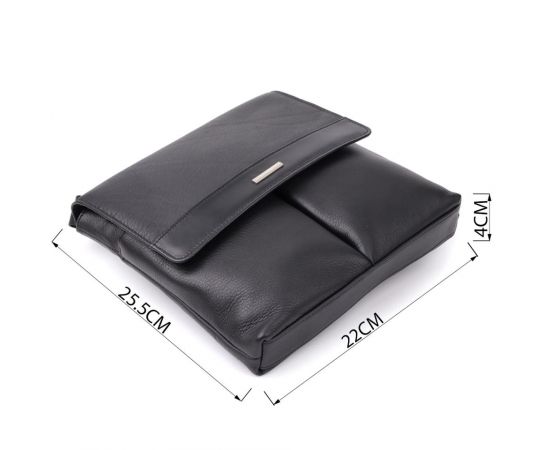 Купить Мужская сумка через плечо из зернистой натуральной кожи Tony Perotti 20865_1 (9270G-25 nero) Черный, фото , изображение 3, характеристики, отзывы