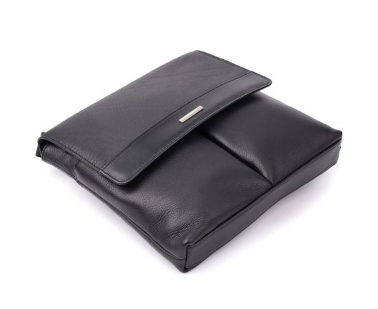 Купить Мужская сумка через плечо из зернистой натуральной кожи Tony Perotti 20865_1 (9270G-25 nero) Черный, фото , изображение 5, характеристики, отзывы