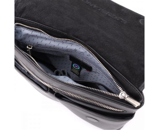 Купить Мужская сумка через плечо из зернистой натуральной кожи Tony Perotti 20865_1 (9270G-25 nero) Черный, фото , изображение 6, характеристики, отзывы