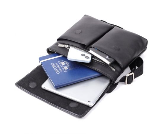 Купить Мужская сумка через плечо из зернистой натуральной кожи Tony Perotti 20865_1 (9270G-25 nero) Черный, фото , изображение 8, характеристики, отзывы