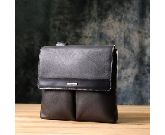 Купить Мужская сумка через плечо из зернистой натуральной кожи Tony Perotti 20865_1 (9270G-25 nero) Черный, фото , изображение 9, характеристики, отзывы