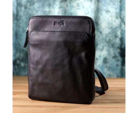 Купить Стильная мужская сумка через плечо из мелкозернистой натуральной кожи Shvigel 20869_1 Черный, фото , изображение 9, характеристики, отзывы