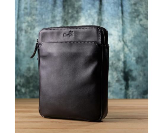 Купить Красивая мужская сумка через плечо из гладкой натуральной кожи Shvigel 20871_1 Черный, фото , изображение 9, характеристики, отзывы