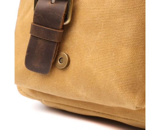 Купить Стильный портфель из качественного текстиля из кожаными вставками Vintage 20874_1 Светло-коричневый, фото , изображение 8, характеристики, отзывы