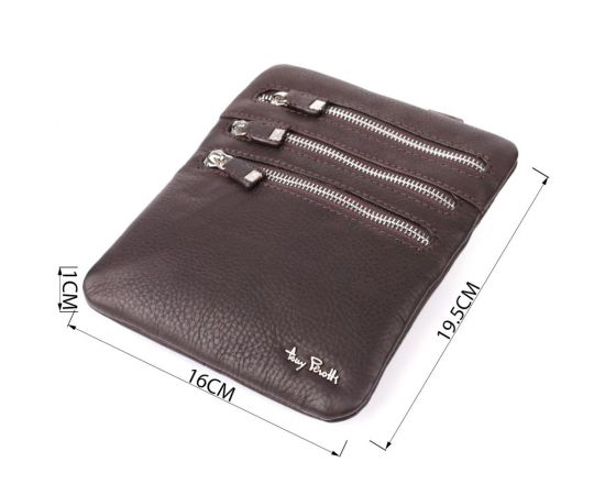 Придбати Стильная небольшая сумка из матовой зернистой натуральной кожи Tony Perotti 20876_1 (9019 moro) Коричневый, image , зображення 3, характеристики, відгуки