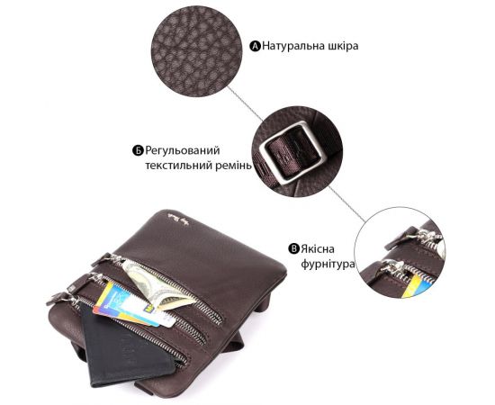 Придбати Стильная небольшая сумка из матовой зернистой натуральной кожи Tony Perotti 20876_1 (9019 moro) Коричневый, image , зображення 4, характеристики, відгуки