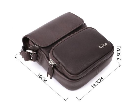 Придбати Небольшая сумка из матовой зернистой натуральной кожи Tony Perotti 20877_1 (9150-14 moro), image , зображення 3, характеристики, відгуки