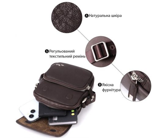 Придбати Небольшая сумка из матовой зернистой натуральной кожи Tony Perotti 20877_1 (9150-14 moro), image , зображення 4, характеристики, відгуки