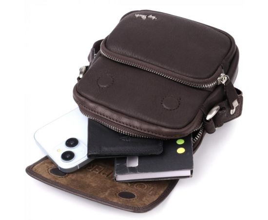 Придбати Небольшая сумка из матовой зернистой натуральной кожи Tony Perotti 20877_1 (9150-14 moro), image , зображення 8, характеристики, відгуки