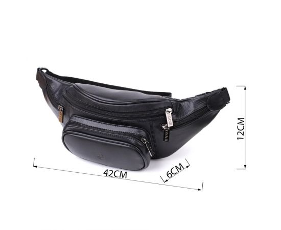 Придбати Интересная мужская сумка на пояс из гладкой натуральной кожи Tony Perotti 20880_1 (6000 nero) Черный, image , зображення 3, характеристики, відгуки