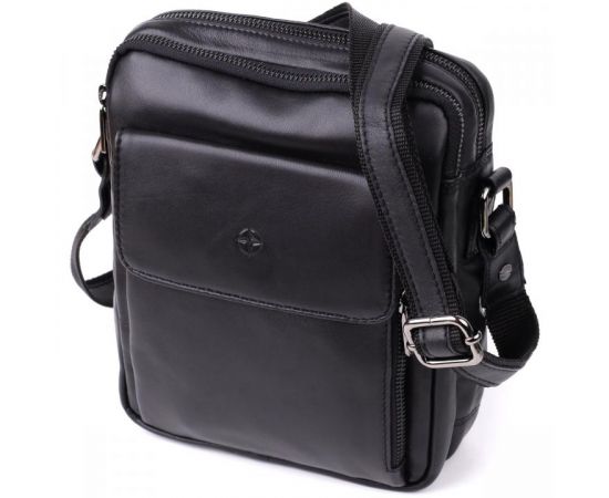 Придбати Стильная мужская сумка через плечо из натуральной кожи Tony Perotti 20882_1 (6047 nero) Черный, image , характеристики, відгуки