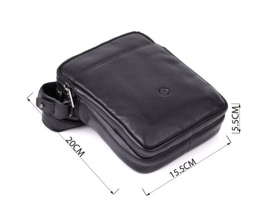 Придбати Вертикальная мужская сумка через плечо из натуральной кожи Tony Perotti 20883_1 (6049 nero) Черный, image , зображення 3, характеристики, відгуки