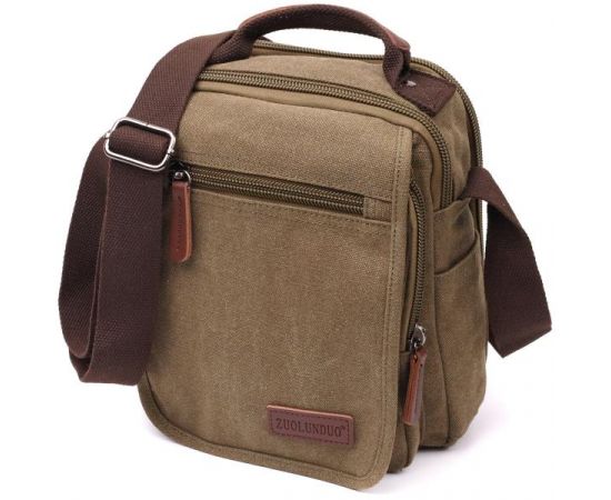 Купить Сумка почтальонка на плечо из плотного текстиля Vintage 22228 Оливковый, фото , характеристики, отзывы