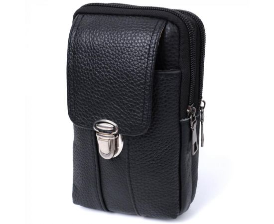 Купить Мужская сумка на пояс из натуральной кожи Vintage 22736 Черный, фото , характеристики, отзывы