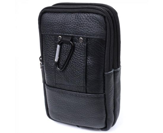 Купить Мужская сумка на пояс из натуральной кожи Vintage 22736 Черный, фото , изображение 2, характеристики, отзывы
