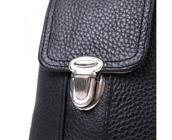 Купить Мужская сумка на пояс из натуральной кожи Vintage 22736 Черный, фото , изображение 5, характеристики, отзывы