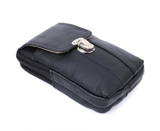 Купить Мужская сумка на пояс из натуральной кожи Vintage 22736 Черный, фото , изображение 6, характеристики, отзывы