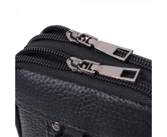 Купить Мужская сумка на пояс из натуральной кожи Vintage 22736 Черный, фото , изображение 7, характеристики, отзывы