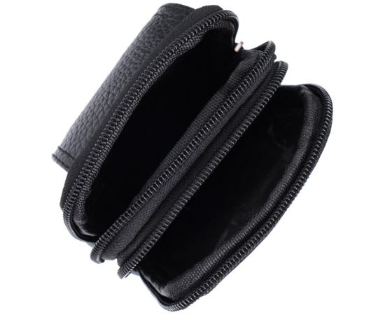 Купить Мужская сумка на пояс из натуральной кожи Vintage 22736 Черный, фото , изображение 8, характеристики, отзывы