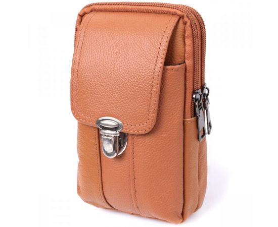 Купить Мужская сумка на пояс на два отделения из натуральной кожи Vintage 22737 Рыжий, фото , характеристики, отзывы