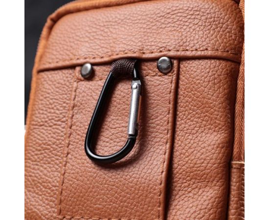 Купить Мужская сумка на пояс на два отделения из натуральной кожи Vintage 22737 Рыжий, фото , изображение 12, характеристики, отзывы