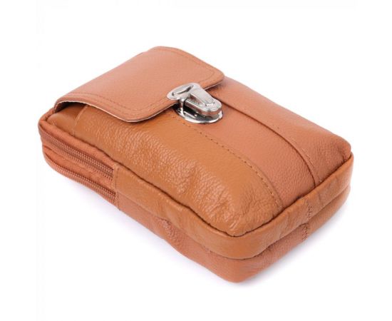 Купить Мужская сумка на пояс на два отделения из натуральной кожи Vintage 22737 Рыжий, фото , изображение 6, характеристики, отзывы