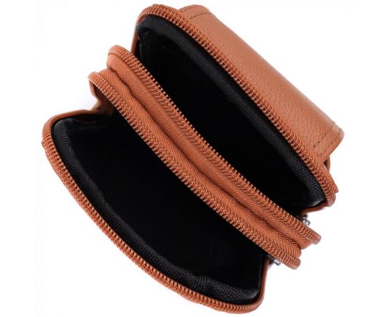 Купить Мужская сумка на пояс на два отделения из натуральной кожи Vintage 22737 Рыжий, фото , изображение 8, характеристики, отзывы