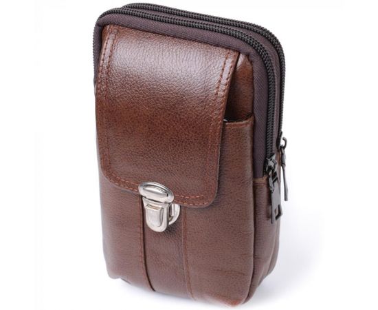 Купить Сумка для мужчин на два отделения из натуральной кожи Vintage 22738 Коричневый, фото , характеристики, отзывы