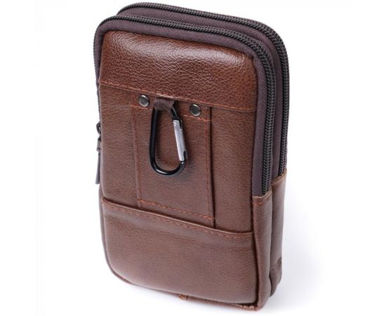 Купить Сумка для мужчин на два отделения из натуральной кожи Vintage 22738 Коричневый, фото , изображение 2, характеристики, отзывы