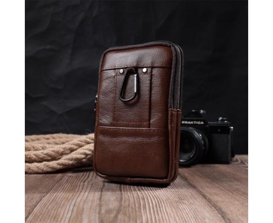 Купить Сумка для мужчин на два отделения из натуральной кожи Vintage 22738 Коричневый, фото , изображение 11, характеристики, отзывы