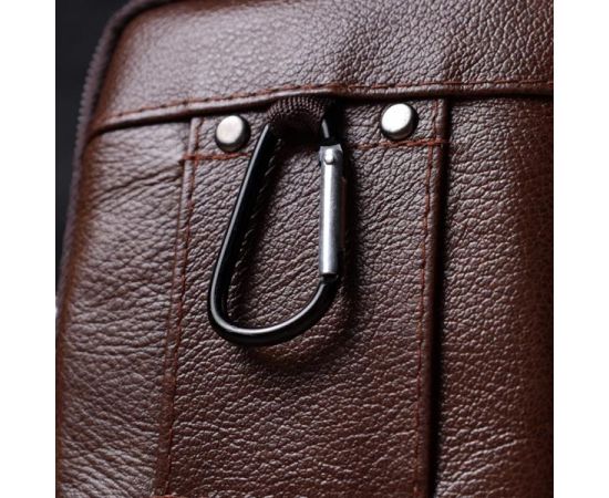 Купить Сумка для мужчин на два отделения из натуральной кожи Vintage 22738 Коричневый, фото , изображение 12, характеристики, отзывы