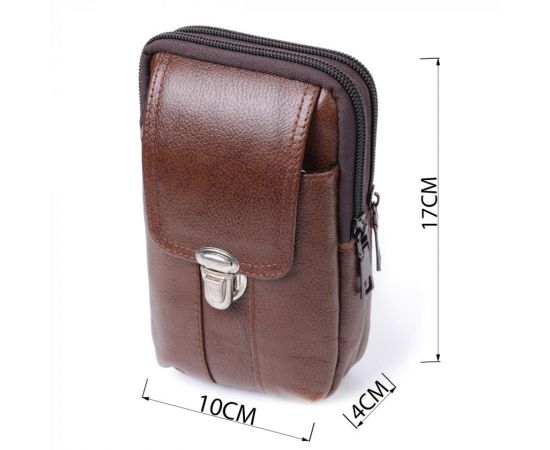 Купить Сумка для мужчин на два отделения из натуральной кожи Vintage 22738 Коричневый, фото , изображение 3, характеристики, отзывы