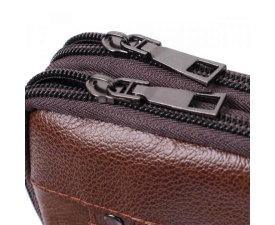 Купить Сумка для мужчин на два отделения из натуральной кожи Vintage 22738 Коричневый, фото , изображение 6, характеристики, отзывы
