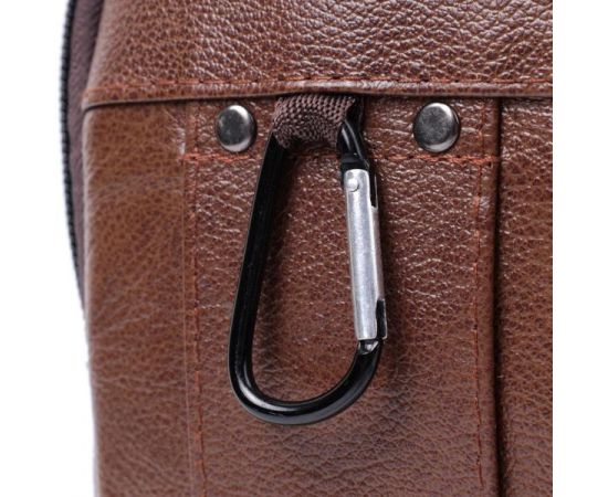 Купить Сумка для мужчин на два отделения из натуральной кожи Vintage 22738 Коричневый, фото , изображение 8, характеристики, отзывы