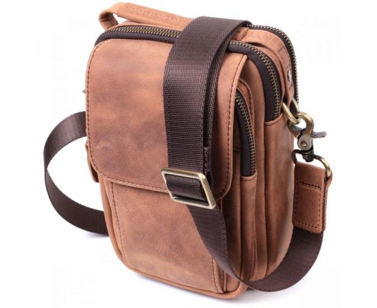 Купить Винтажная сумка для мужчин из натуральной кожи Vintage 22811 Коричневый, фото , характеристики, отзывы