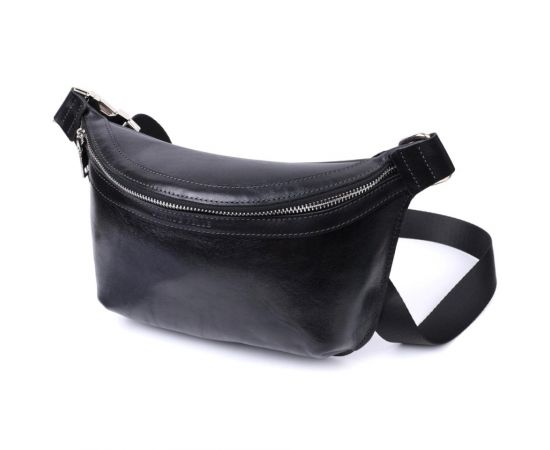 Купить Кожаная бананка унисекс GRANDE PELLE 22813 Черный, фото , характеристики, отзывы