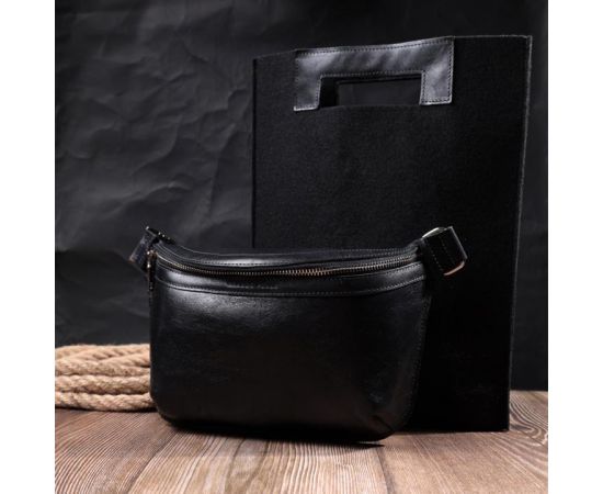 Купить Кожаная бананка унисекс GRANDE PELLE 22813 Черный, фото , изображение 11, характеристики, отзывы