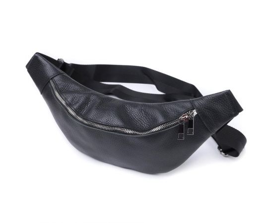 Купить Удобная сумка-бананка унисекс из натуральной кожи Shvigel 22824 Черная, фото , характеристики, отзывы