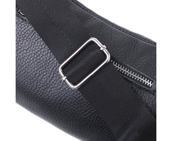 Купить Удобная сумка-бананка унисекс из натуральной кожи Shvigel 22824 Черная, фото , изображение 5, характеристики, отзывы