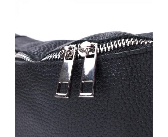 Купить Удобная сумка-бананка унисекс из натуральной кожи Shvigel 22824 Черная, фото , изображение 6, характеристики, отзывы