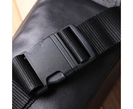 Купить Прямоугольная сумка-бананка для мужчин из натуральной глянцевой кожи Shvigel 22825 Черная, фото , изображение 11, характеристики, отзывы