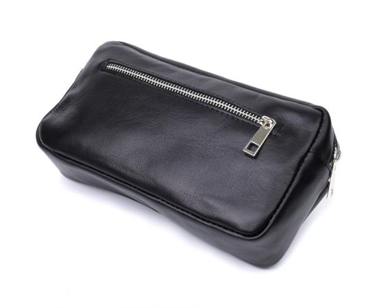 Купить Прямоугольная сумка-бананка для мужчин из натуральной глянцевой кожи Shvigel 22825 Черная, фото , изображение 5, характеристики, отзывы